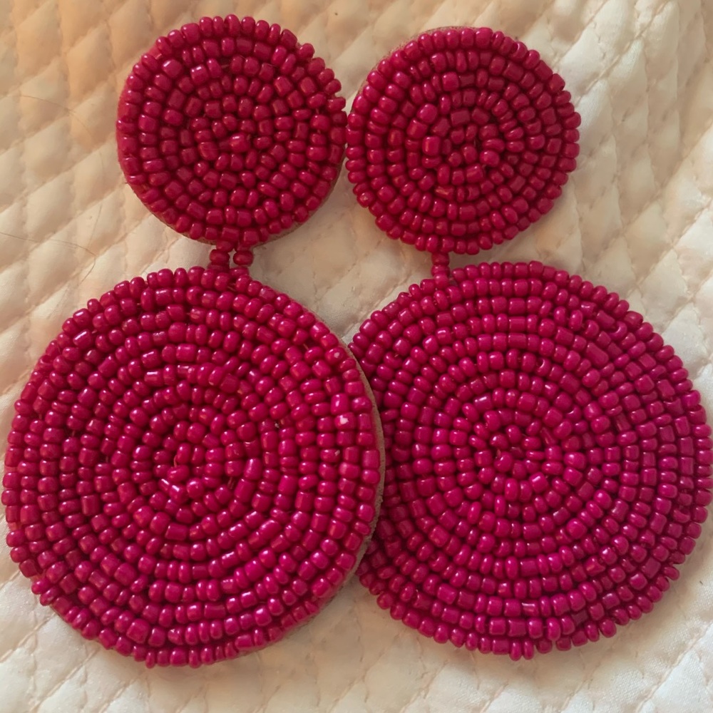 Pink Beaded Earrings